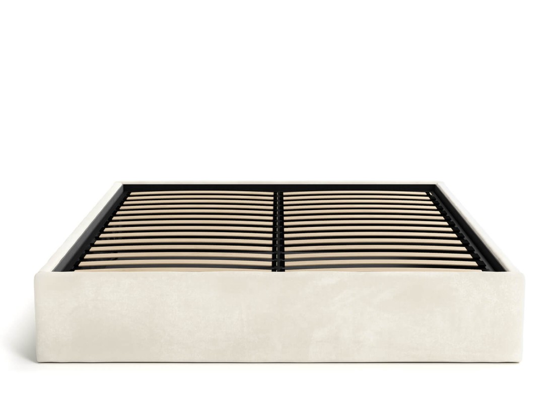 Łóżko tapicerowane 180x200 z pojemnikiem bez zagłówka Box line Beżowy