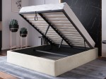 Łóżko tapicerowane 120x200 z pojemnikiem bez zagłówka Box line Beżowy