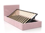 Łóżko dziecięce tapicerowane z pojemnikiem 90x200 ze stelażem różowy Velvet Kids Line 4