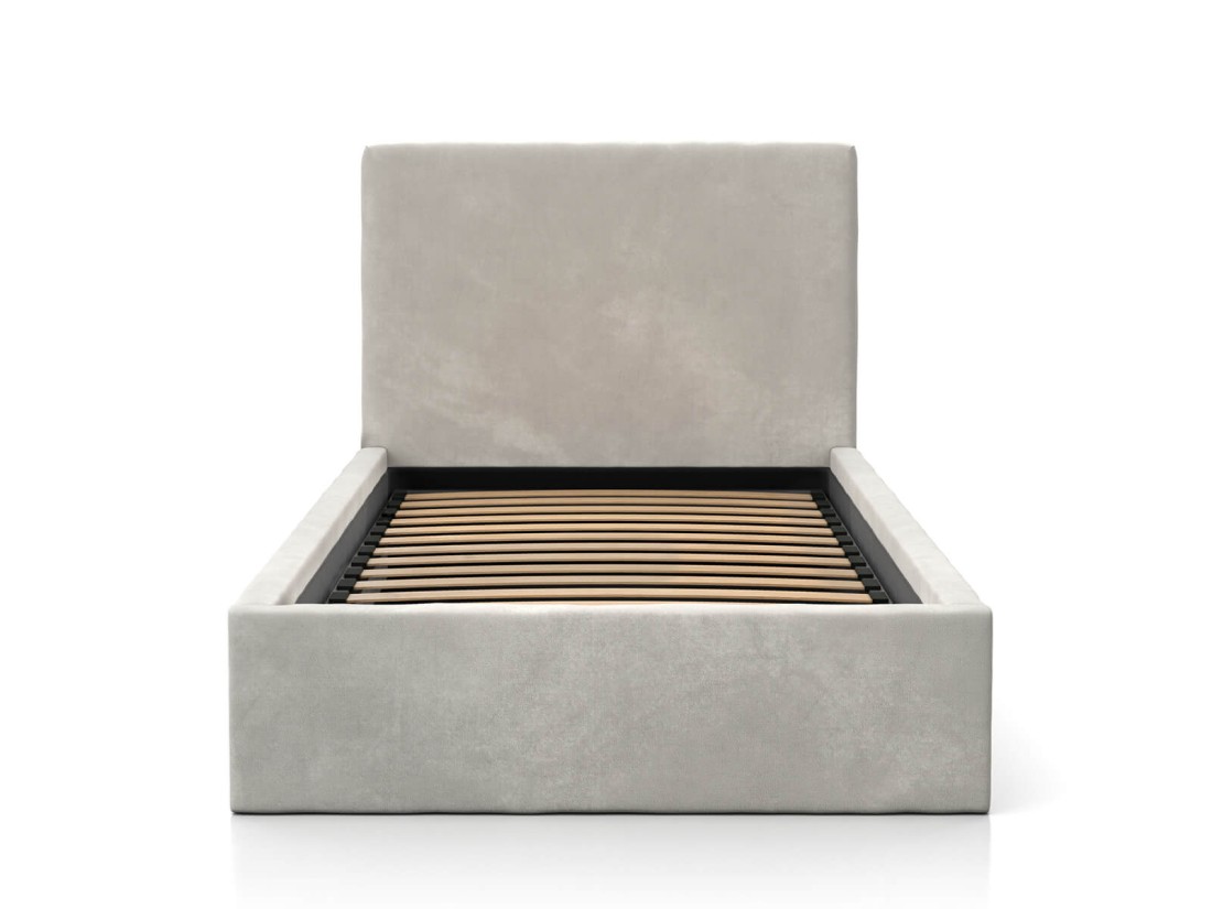 Łóżko dziecięce tapicerowane z pojemnikiem 90x200 ze stelażem szary Velvet Kids Line 4