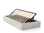 Łóżko dziecięce tapicerowane 90x200 z pojemnikiem ze stelażem Szary Velvet Kids Line BOX