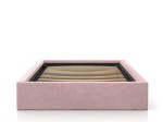 Łóżko młodzieżowe tapicerowane 120x200 z pojemnikiem ze stelażem Różowy Velvet Kids Line BOX