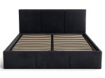 Łóżko tapicerowane z pojemnikiem 160x200 TOP line 7 Velvet Czarny