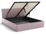 Łóżko tapicerowane z pojemnikiem 160x200 TOP line 7 Velvet Różowy