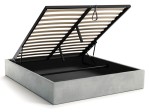 Łóżko młodzieżowe tapicerowane 120x200 z pojemnikiem ze stelażem Szary Velvet Kids Line BOX