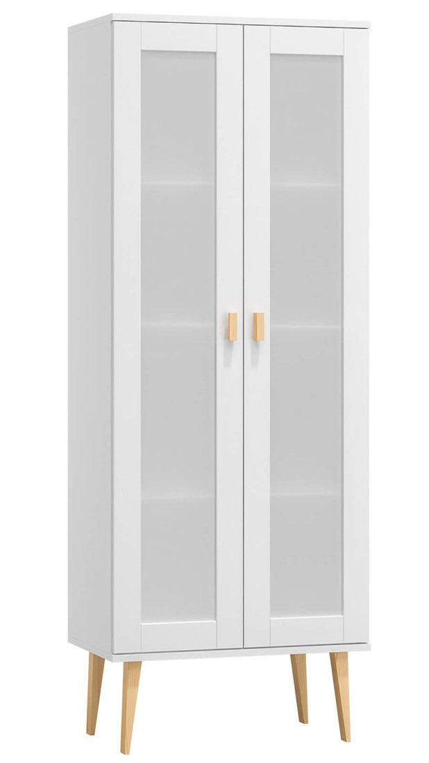 Witryna drewniana Venuci 89 cm biała