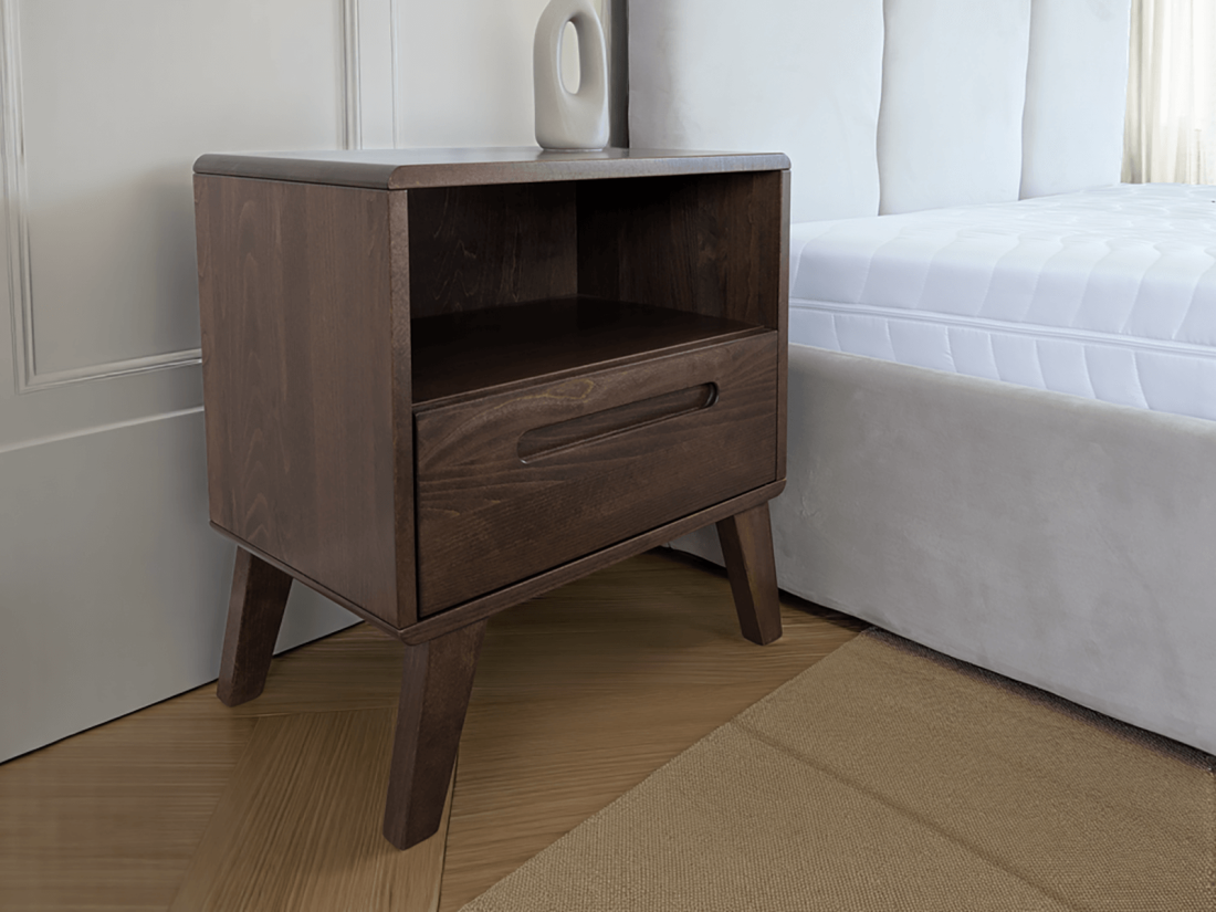 Szafka nocna drewniana bukowa Beskid orzech włoski