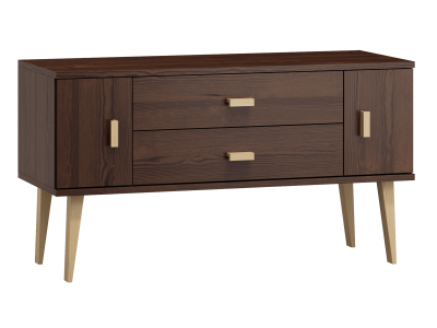 OUTLET - Komoda sosnowa drewniana Venuci nr3 155 cm 2s Orzech