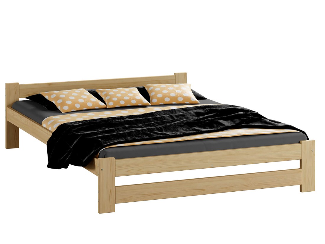 OUTLET- Łóżko drewniane Inter 150x200 nielakierowane sosna