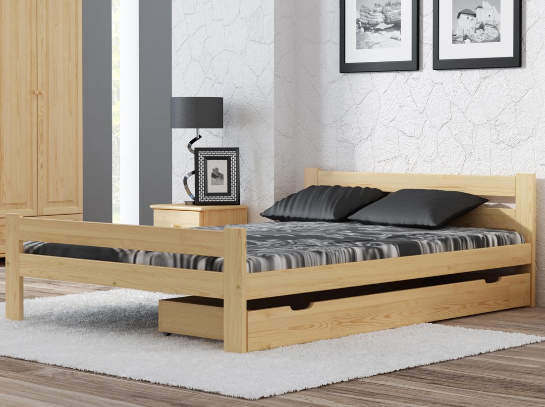 Outlet - Łóżko drewniane Manta 135x200 SOSNA 