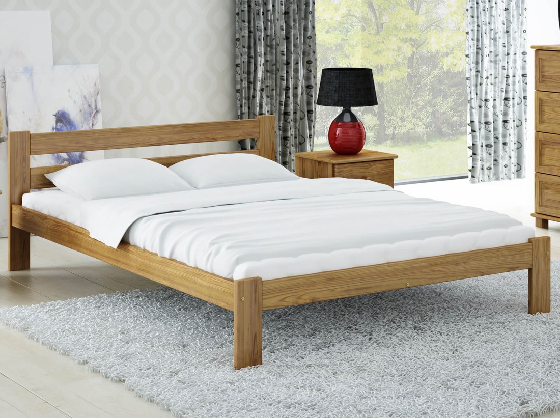 OUTLET - Łóżko drewniane Mato 135x200 eko dąb 