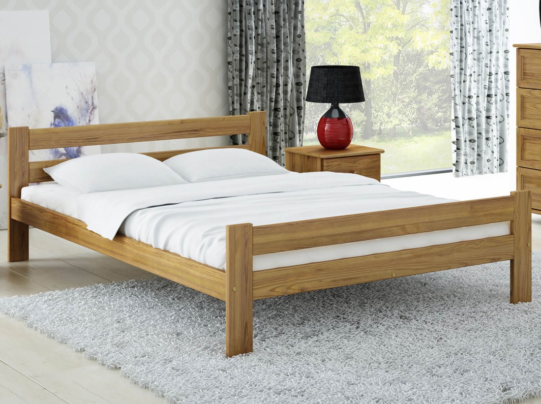 OUTLET - Łóżko drewniane Manta 135x200 eko dąb 
