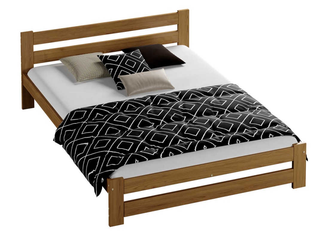 OUTLET - Łóżko drewniane Kada 150x200 eko dąb 