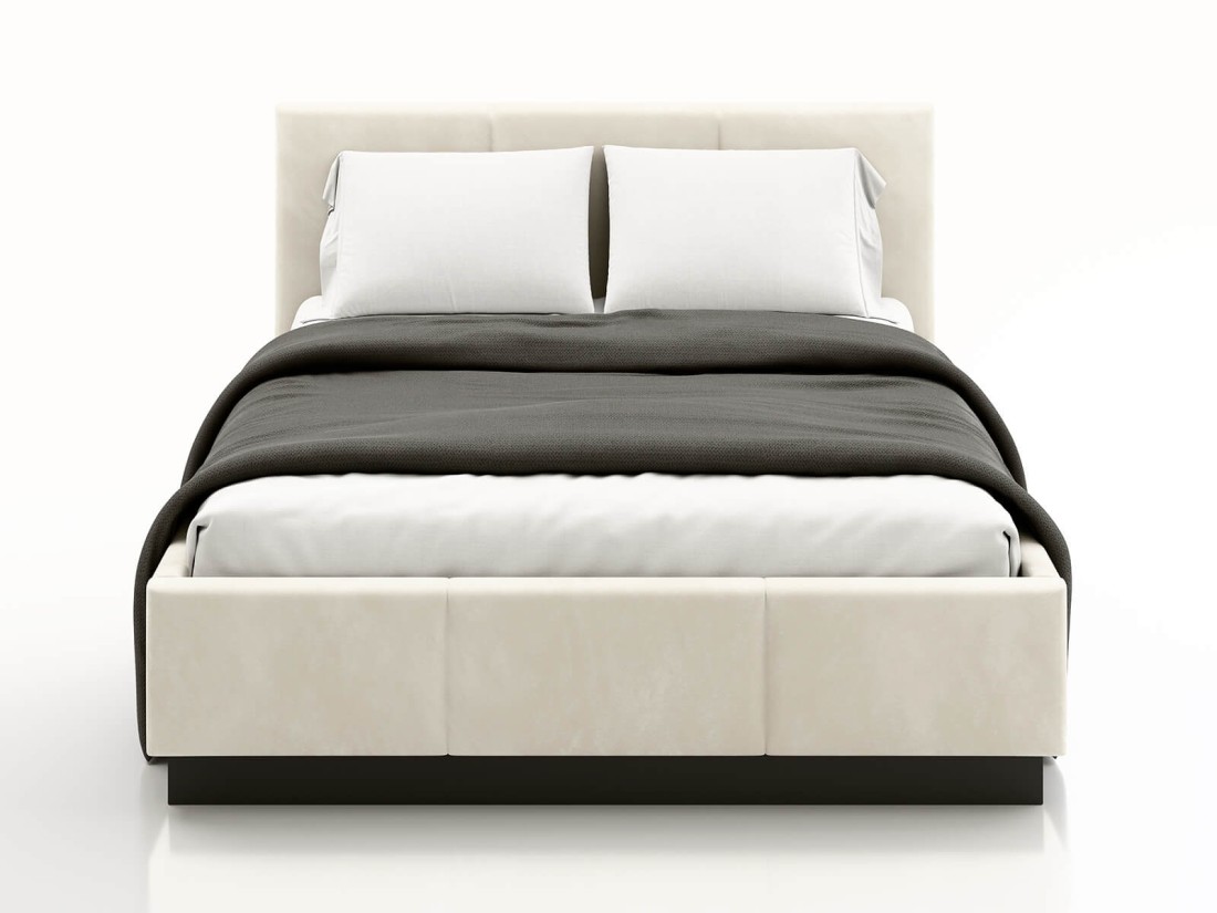 Łóżko tapicerowane lewitujące z pojemnikiem 180x200 TOP line 8 Velvet Beżowy