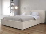 Łóżko tapicerowane z pojemnikiem 140x200 beżowe PRO line 20 Boucle 02