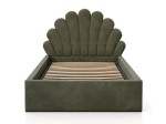 Łóżko dziecięce tapicerowane z pojemnikiem 90x200 ze stelażem oliwkowy Velvet Kids Line 3 Muszelka