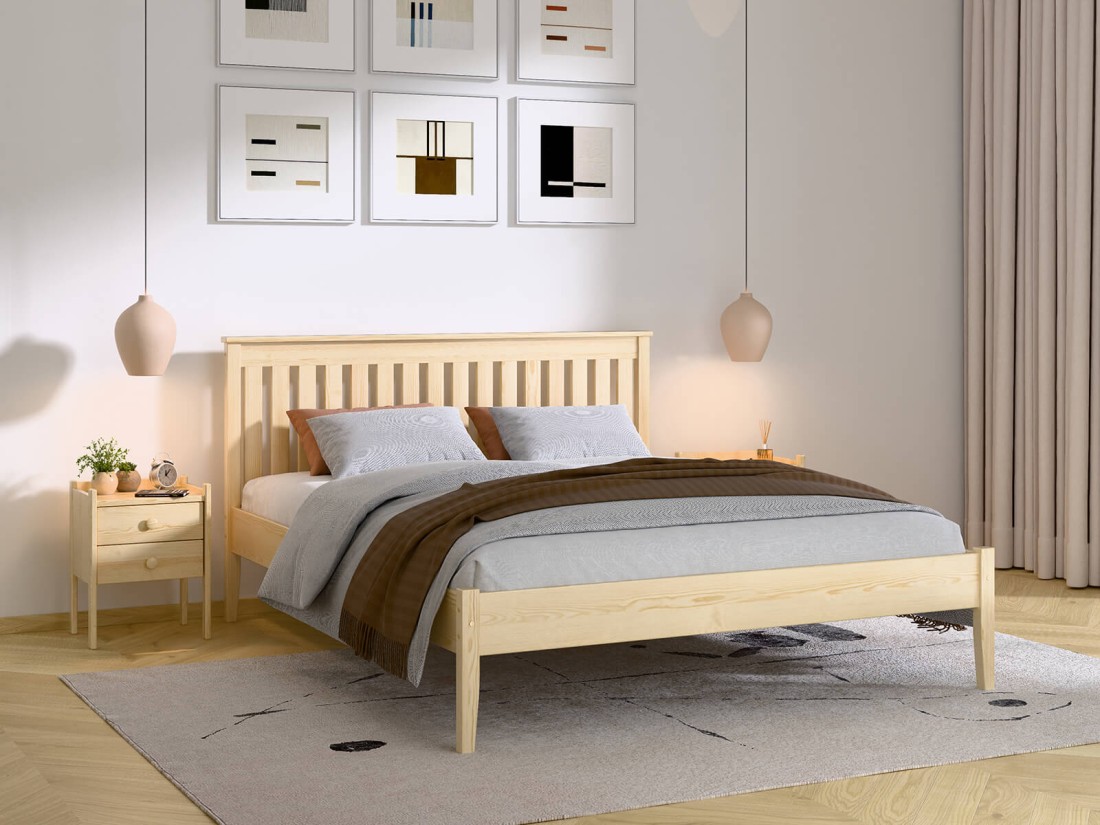 Łóżko drewniane sosnowe 140x200 Bilbao sosna