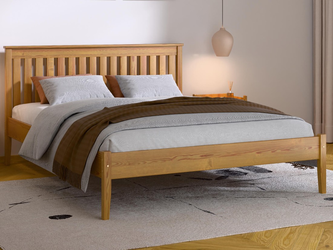 Łóżko drewniane sosnowe 140x200 Bilbao dąb