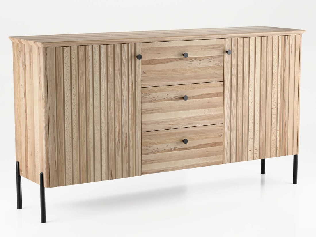Komoda drewniana bukowa Lamelo 3S2D buk naturalny