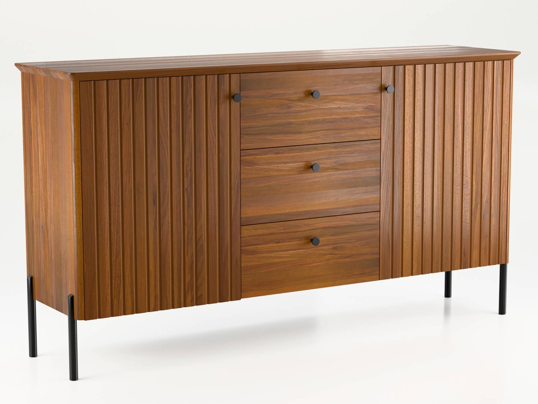 Komoda drewniana bukowa Lamelo 3S2D dąb rustikal