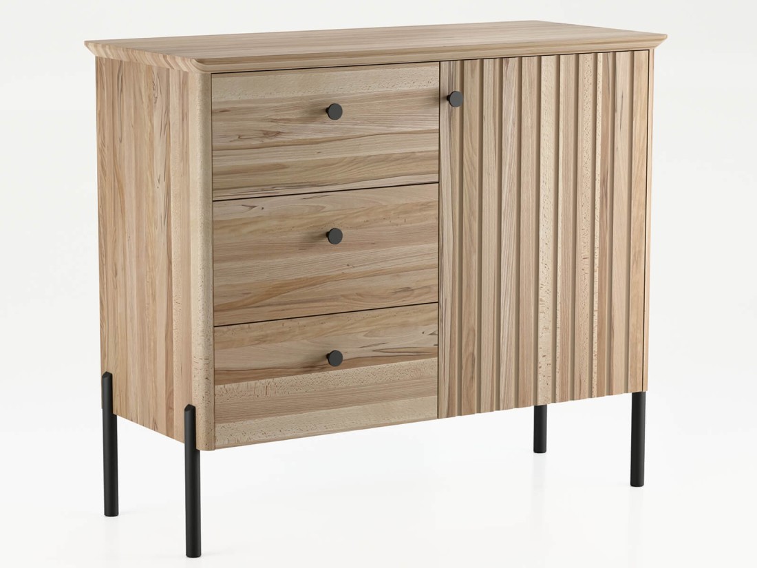 Komoda drewniana bukowa Lamelo szer. 93 cm buk naturalny