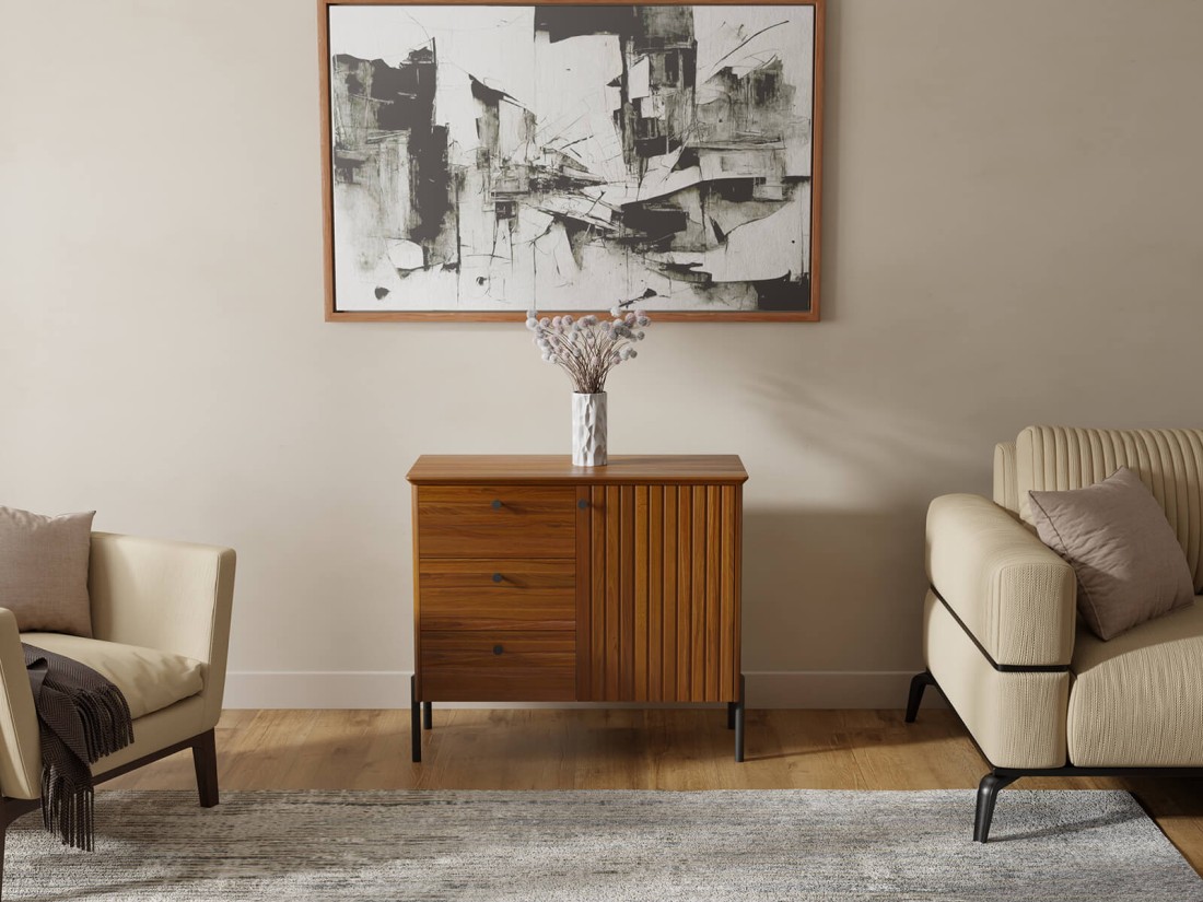 Komoda drewniana bukowa Lamelo szer. 93 cm dąb rustikal