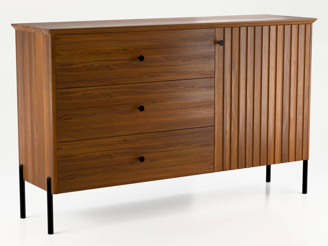 Komoda drewniana bukowa Lamelo szer. 143 cm dąb rustikal