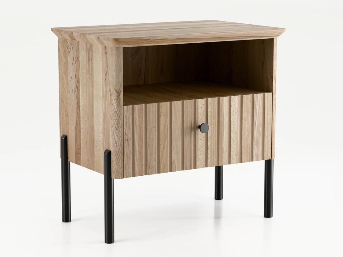 Szafka nocna drewniana bukowa Lamelo buk naturalny