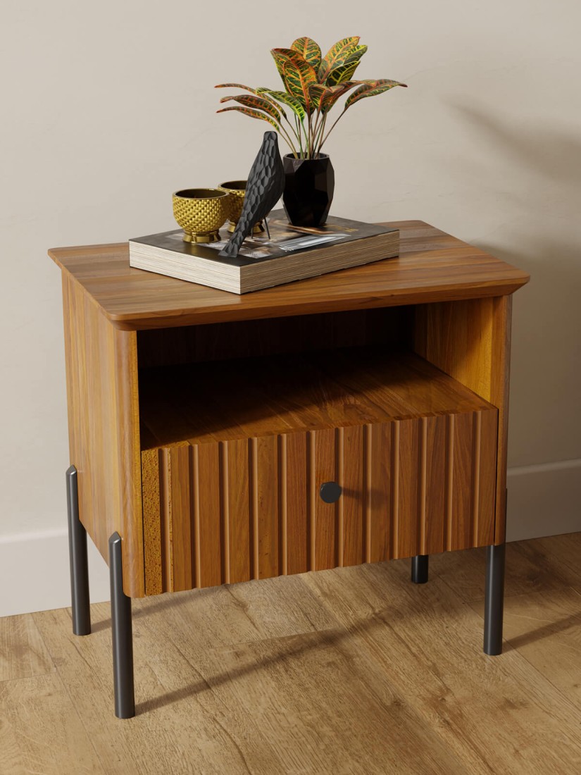 Szafka nocna drewniana bukowa Lamelo dąb rustikal