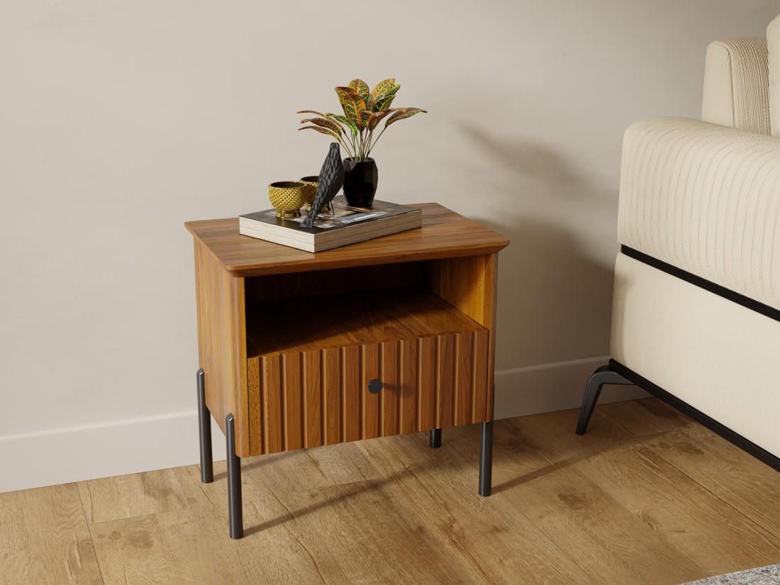 Szafka nocna drewniana bukowa Lamelo dąb rustikal