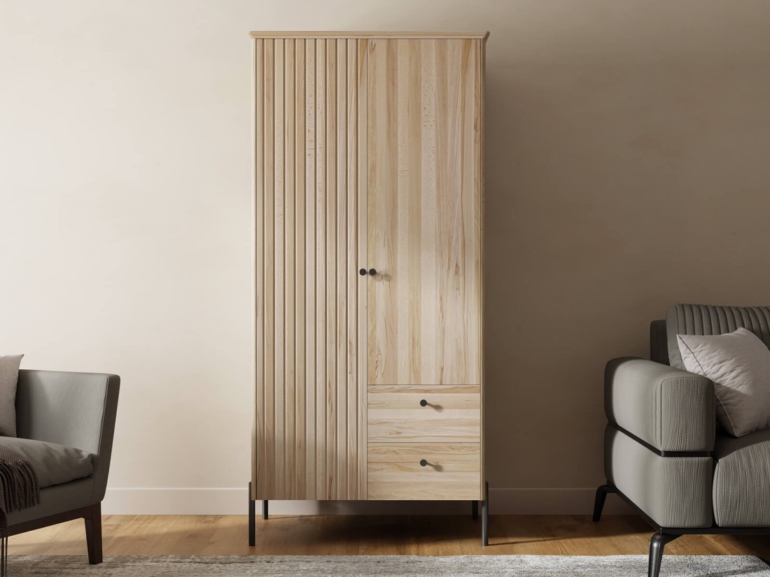 Szafa 2D drewniana bukowa Lamelo buk naturalny