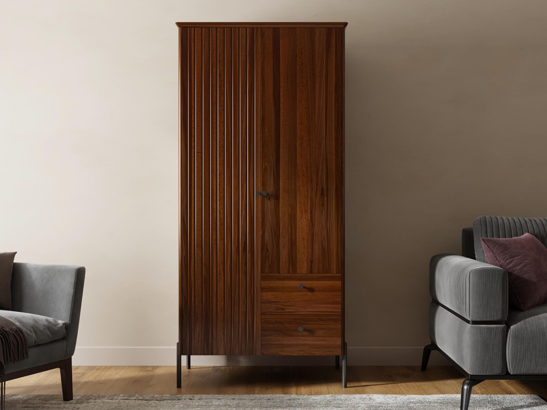 Szafa 2D drewniana bukowa Lamelo orzech włoski