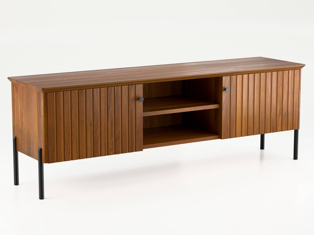 Szafka RTV drewniana bukowa Lamelo szer. 158 cm dąb rustikal