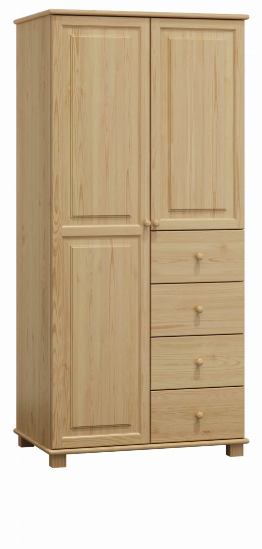 OUTLET - Szafa drewniana 2D nr3 wieszak/półki S90 sosna 