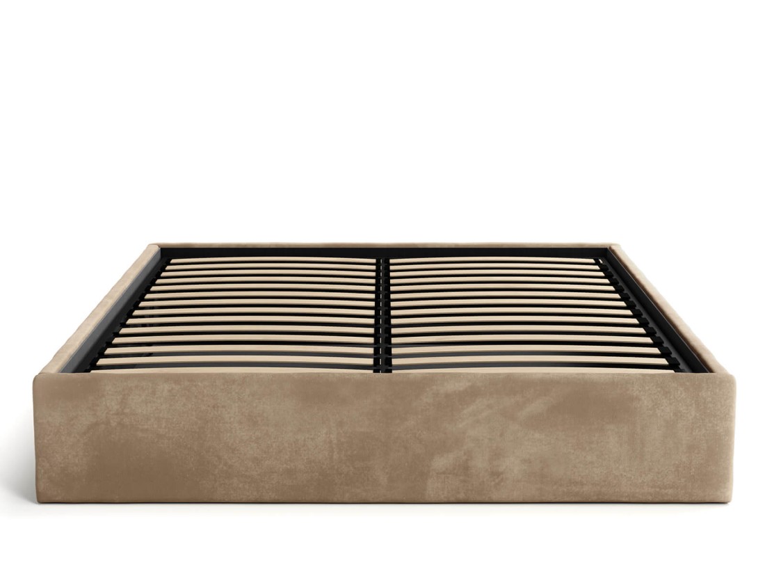 Łóżko tapicerowane 120x200 z pojemnikiem bez zagłówka Box line Brązowy