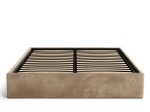 Łóżko tapicerowane 120x200 z pojemnikiem bez zagłówka Box line Brązowy