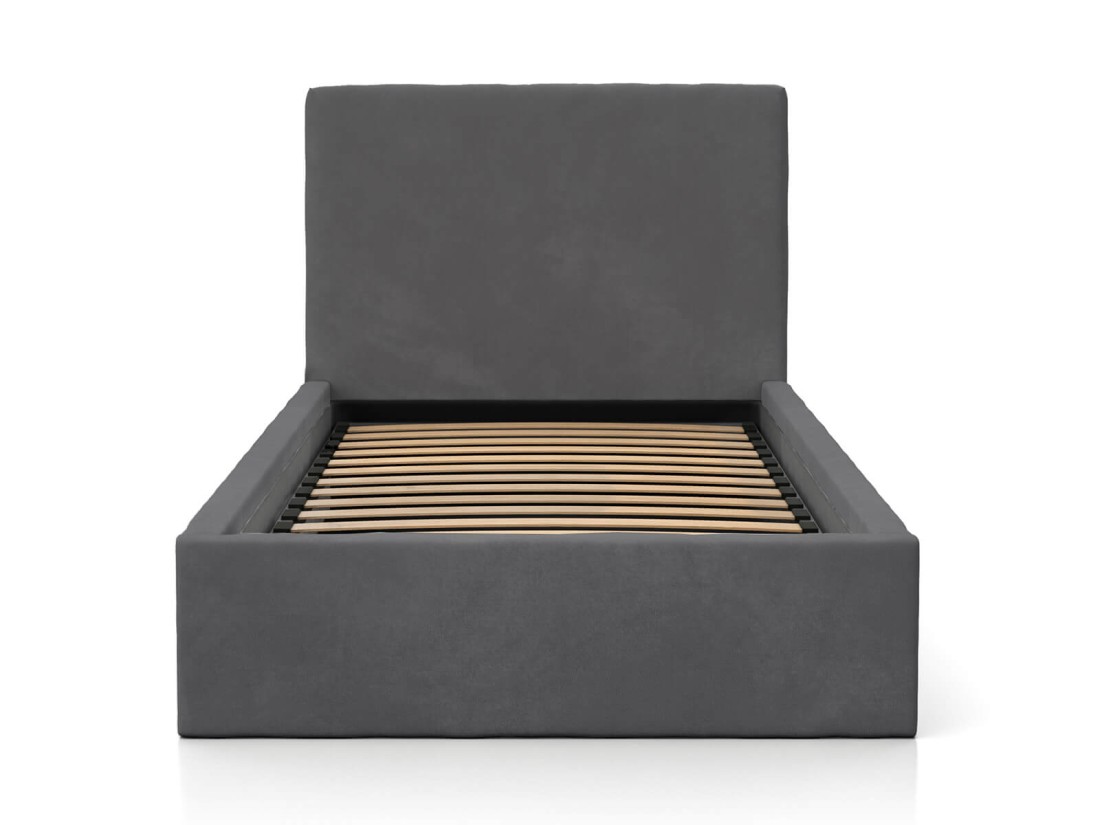 Łóżko dziecięce tapicerowane z pojemnikiem 90x200 ze stelażem grafit Velvet Kids Line 4