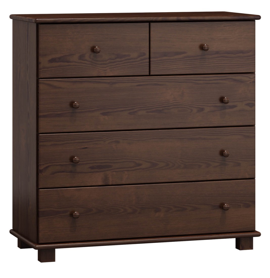 OUTLET - Komoda sosnowa drewniana 5s g42 ORZECH 
