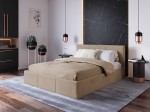 Łóżko tapicerowane z pojemnikiem 120x200 TOP line 7 Velvet Brązowy