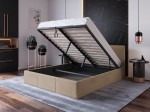 Łóżko tapicerowane z pojemnikiem 120x200 TOP line 7 Velvet Brązowy