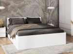 Łóżko DM1 140x200 Białe ze stelażem metalowym podnoszonym i pojemnikiem