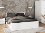 Łóżko DM1 140x200 Białe ze stelażem metalowym podnoszonym i pojemnikiem