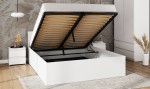 Łóżko DM1 140x200 Białe ze stelażem metalowym podnoszonym i pojemnikiem