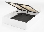 Łóżko DM1 160x200 Białe ze stelażem metalowym podnoszonym i pojemnikiem