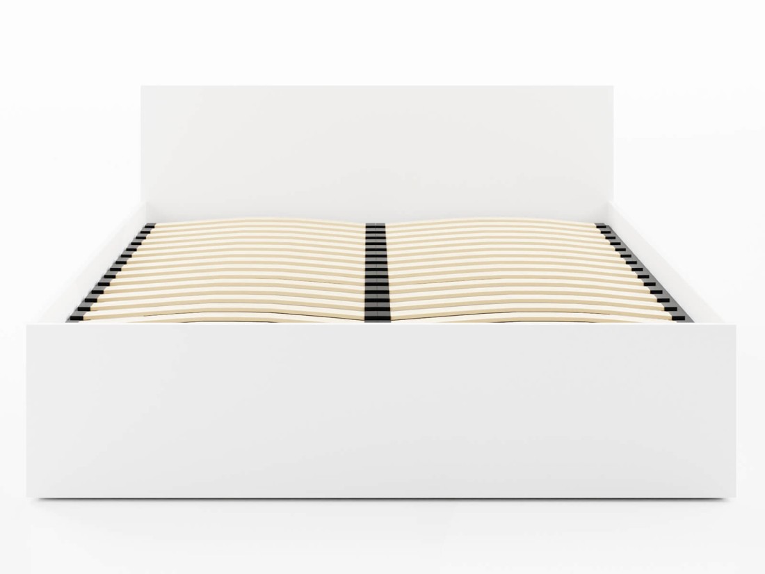 Łóżko DM1 180x200 Białe ze stelażem metalowym podnoszonym i pojemnikiem