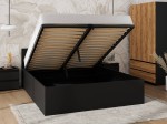 Łóżko DM1 180x200 Czarne ze stelażem metalowym podnoszonym i pojemnikiem