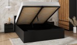 Łóżko DM1 180x200 Czarne ze stelażem metalowym podnoszonym i pojemnikiem