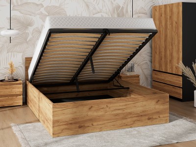 Łóżko DM1 120x200 Craft ze stelażem metalowym podnoszonym i pojemnikiem