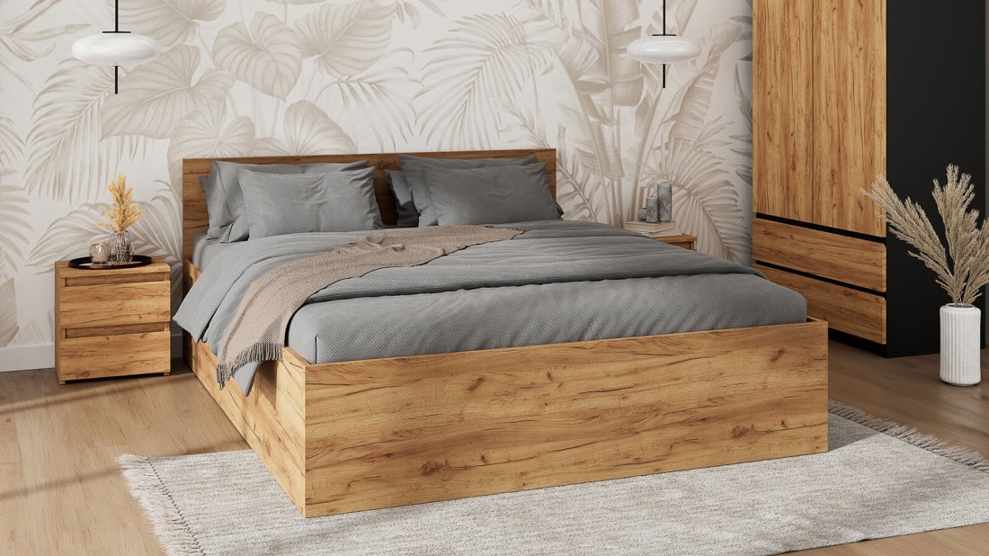 Łóżko DM1 160x200 Craft ze stelażem metalowym podnoszonym i pojemnikiem