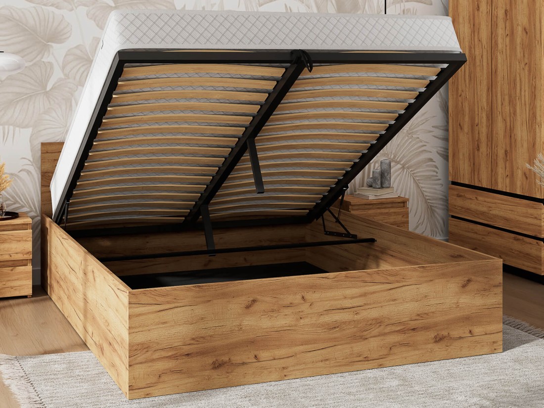 Łóżko DM1 160x200 Craft ze stelażem metalowym podnoszonym i pojemnikiem